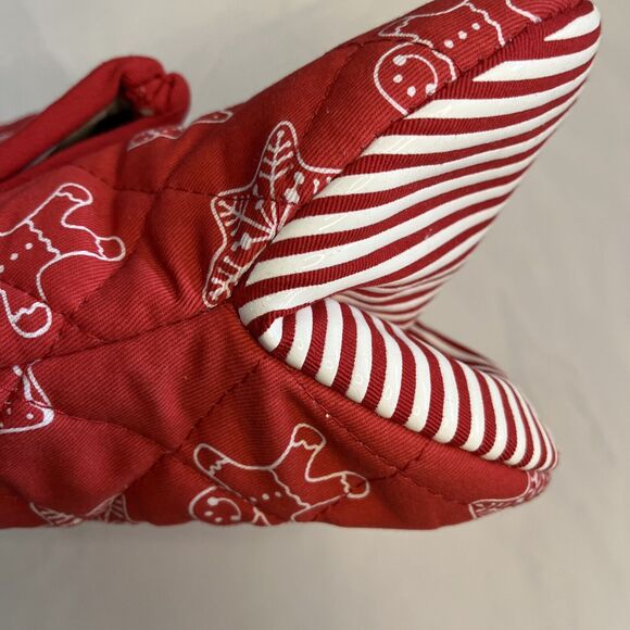 Belle Butler Mini Oven Mitts 2 Pack Silicone Heat Resistant 7 Inch Red Holiday - Picture 3 of 8